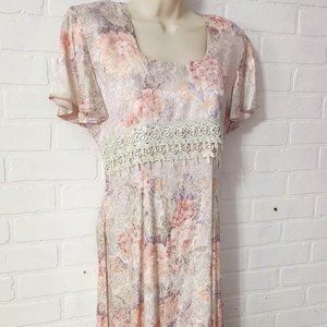 Vintage Whimsygoth Floral Maxi Dress